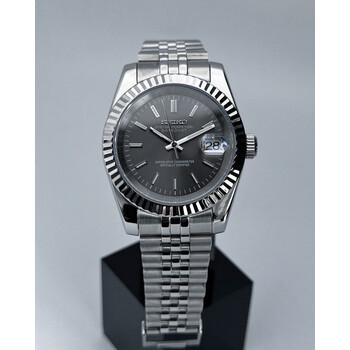 Custom Seiko Mod • Rhodium Grey Ghost Datejust • 39mm